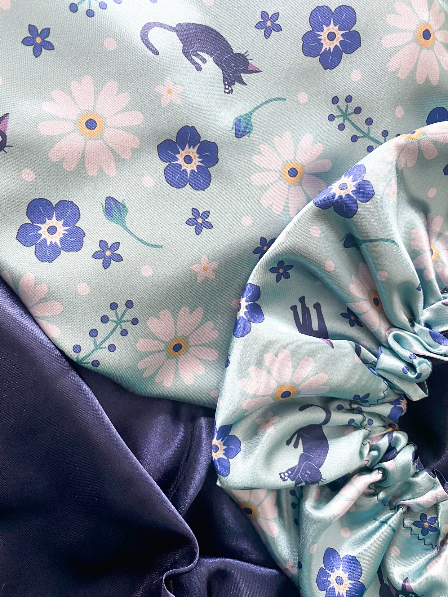 A Witch's Familiar Satin Bonnet