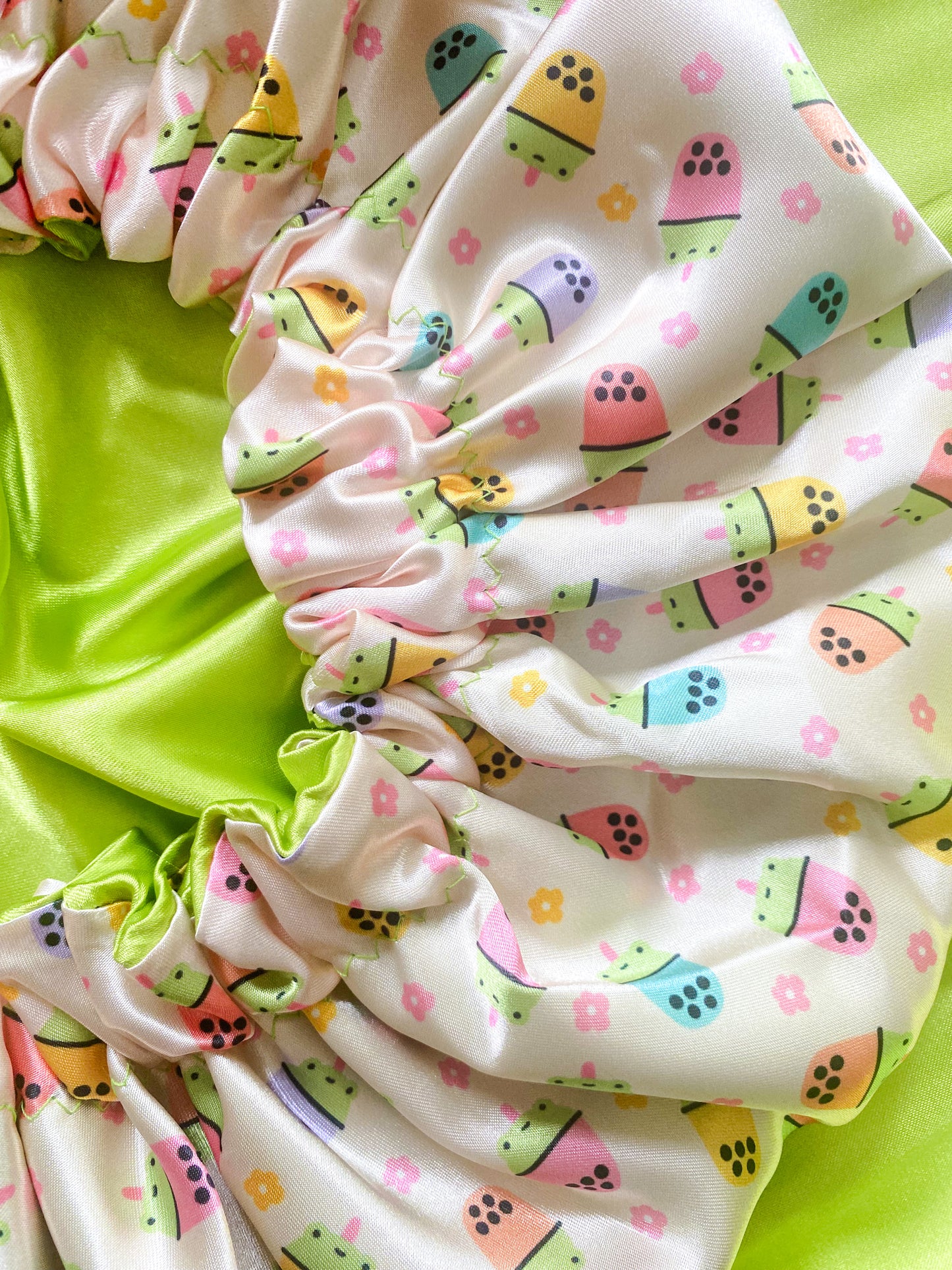 Boba Hop Buddies Satin Bonnet