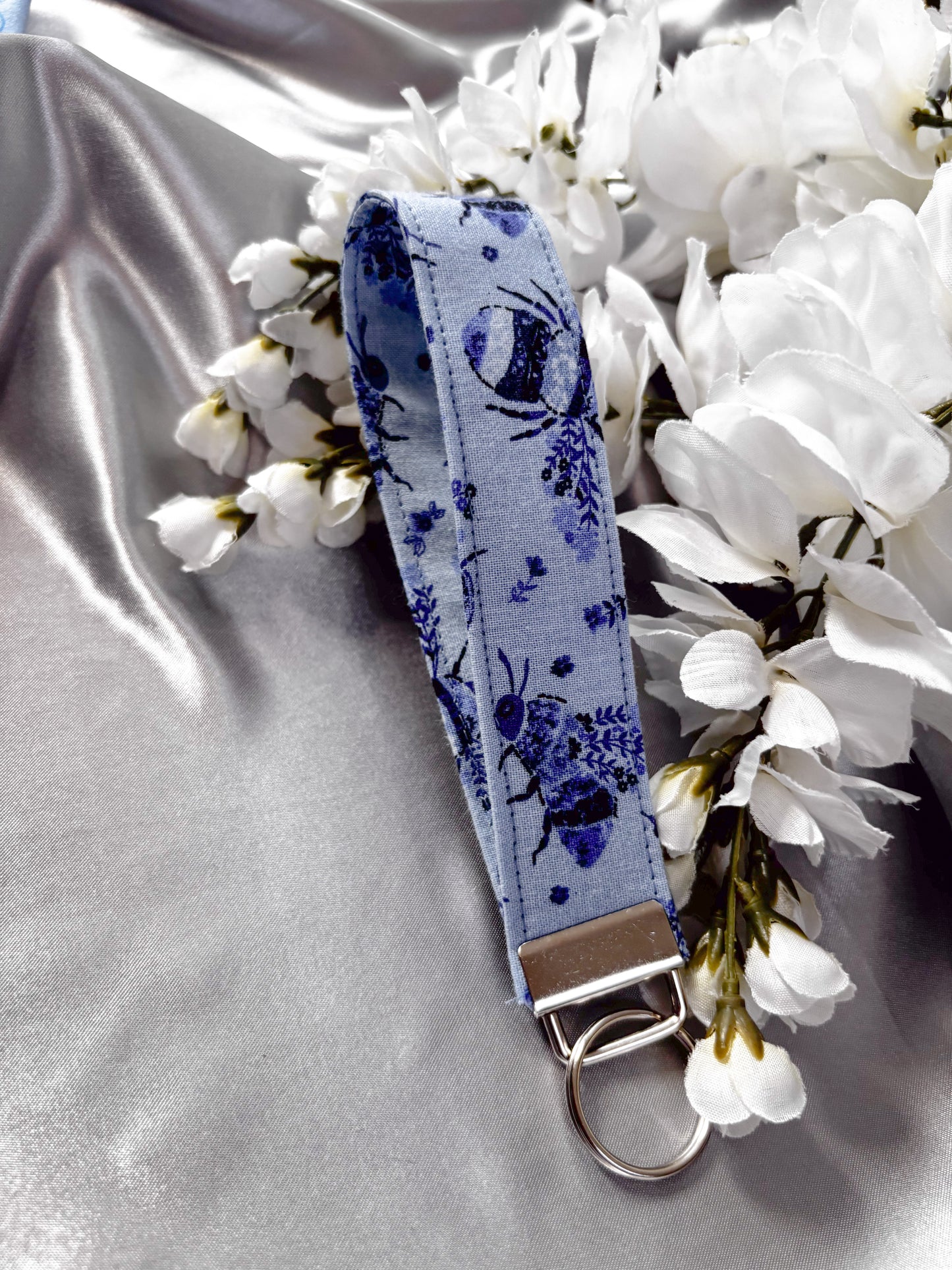 Bumbling Blue Keychain Wristlet