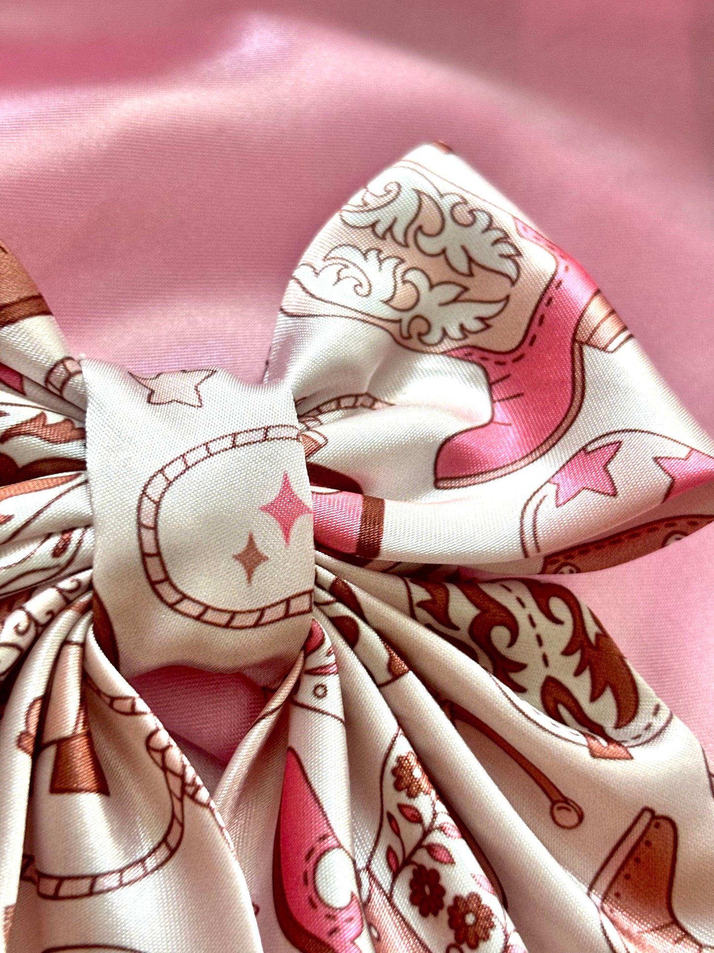 Cowboy Cutie Satin Hair Bow (Medium)