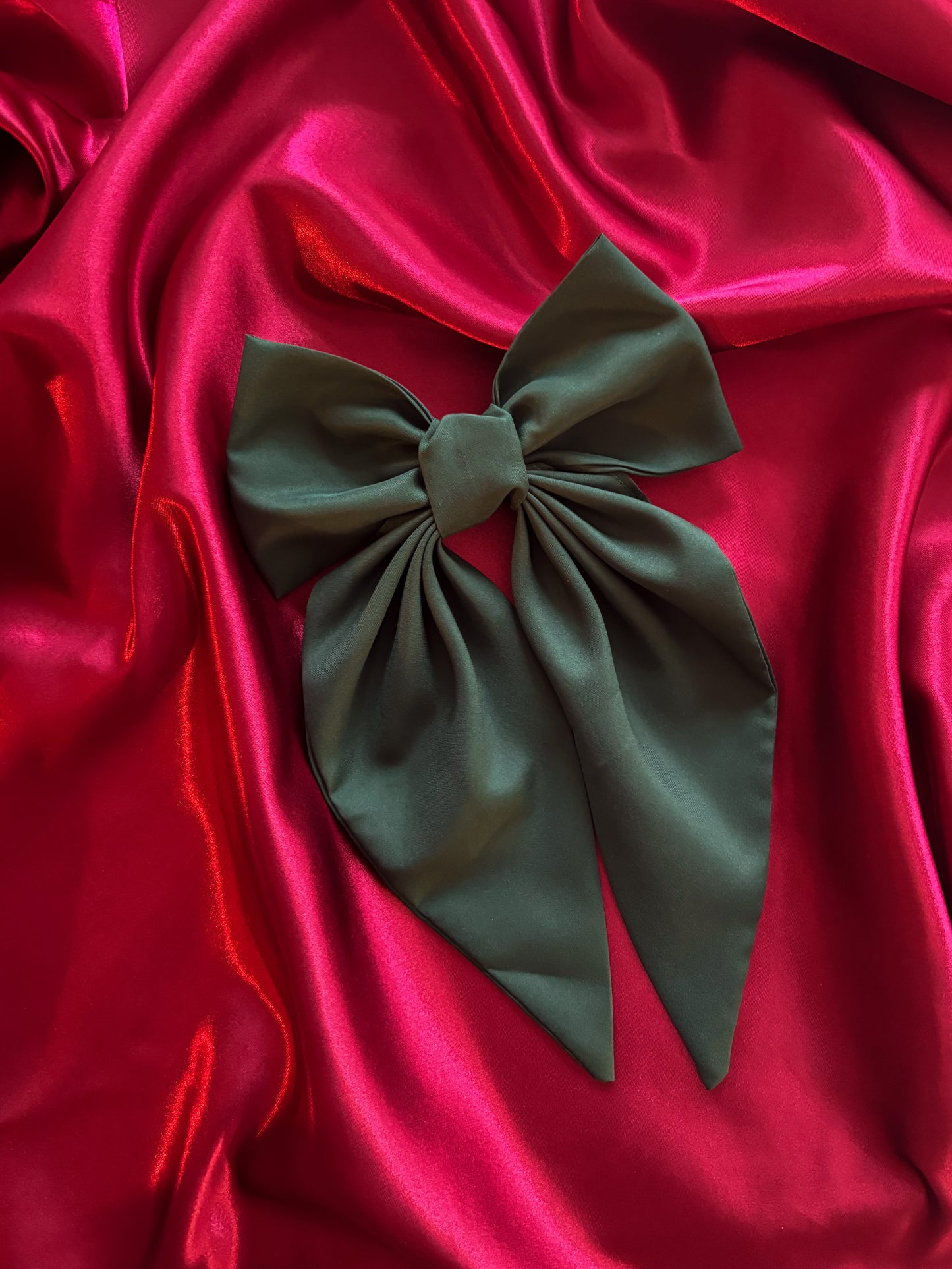Green Chiffon Hair Bow (LARGE)