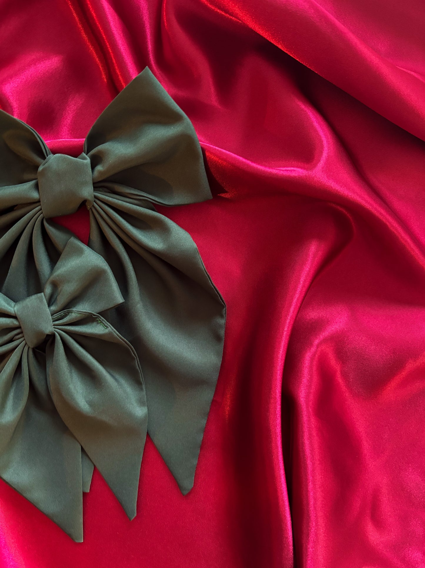 Green Chiffon Hair Bow (LARGE)