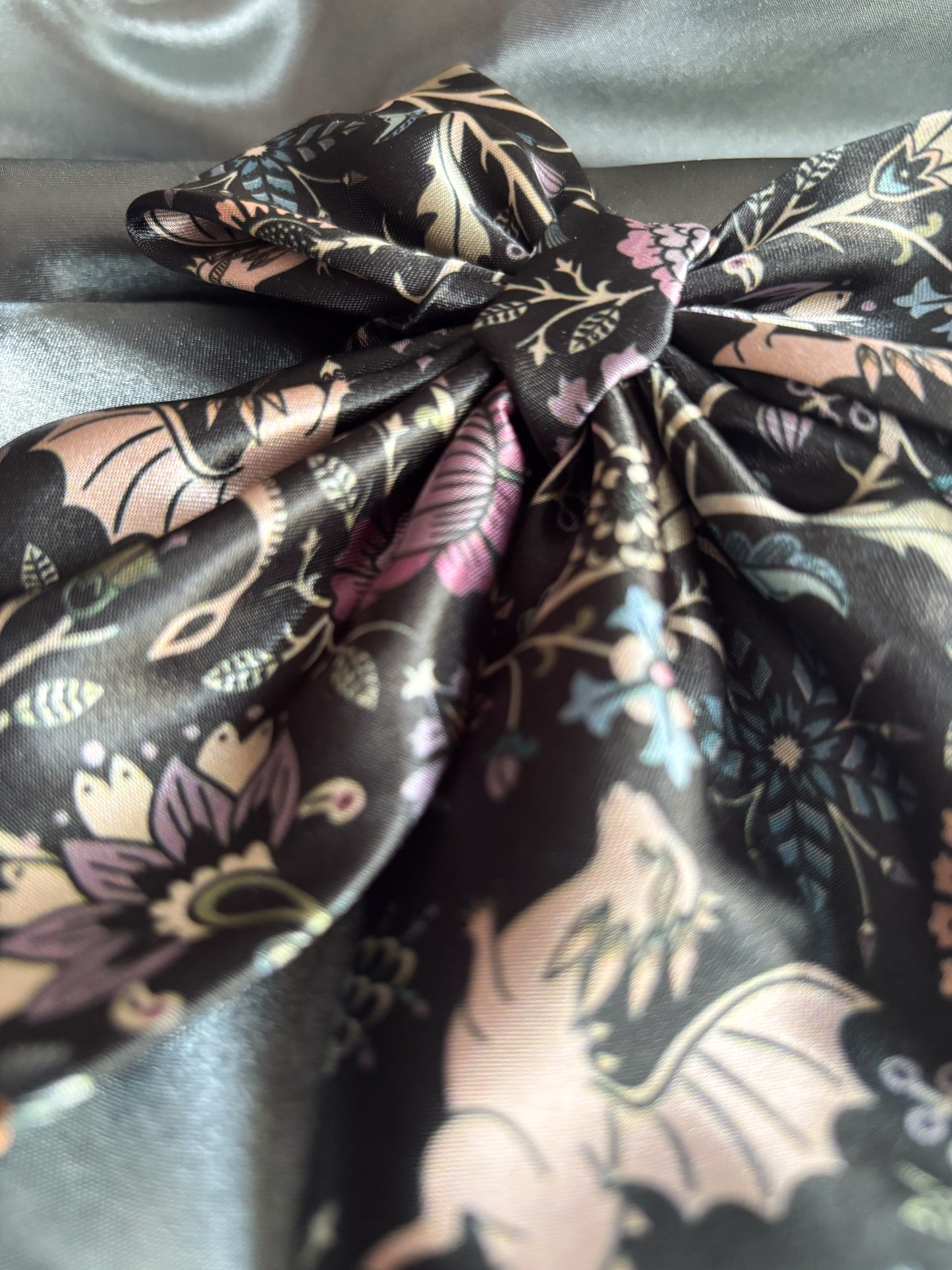 Here Be Dragons Medium Satin Hair Bow