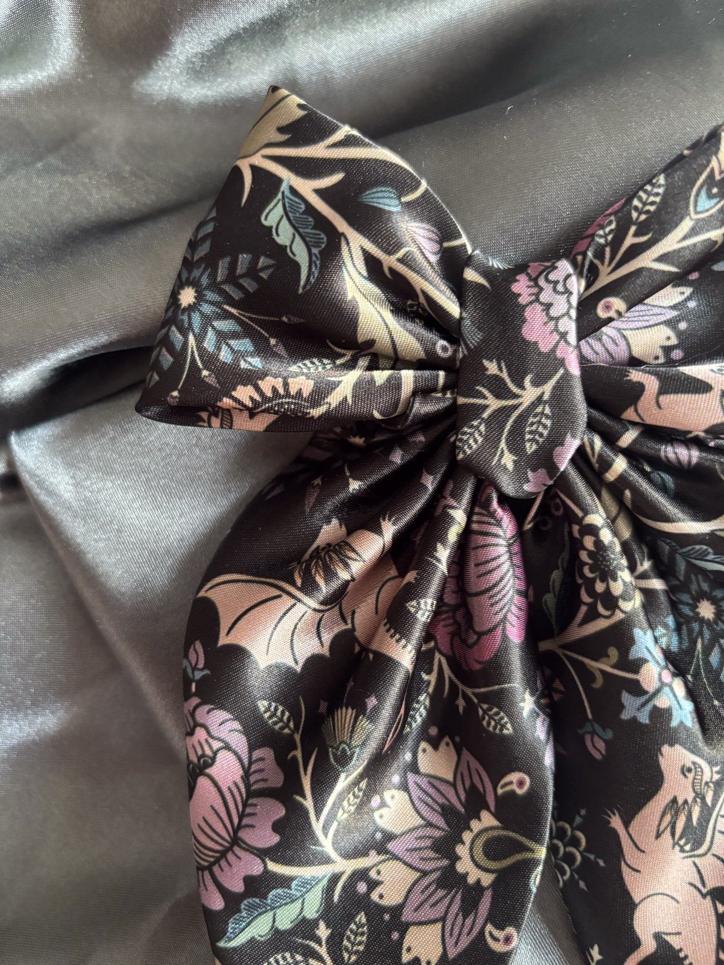 Here Be Dragons Medium Satin Hair Bow