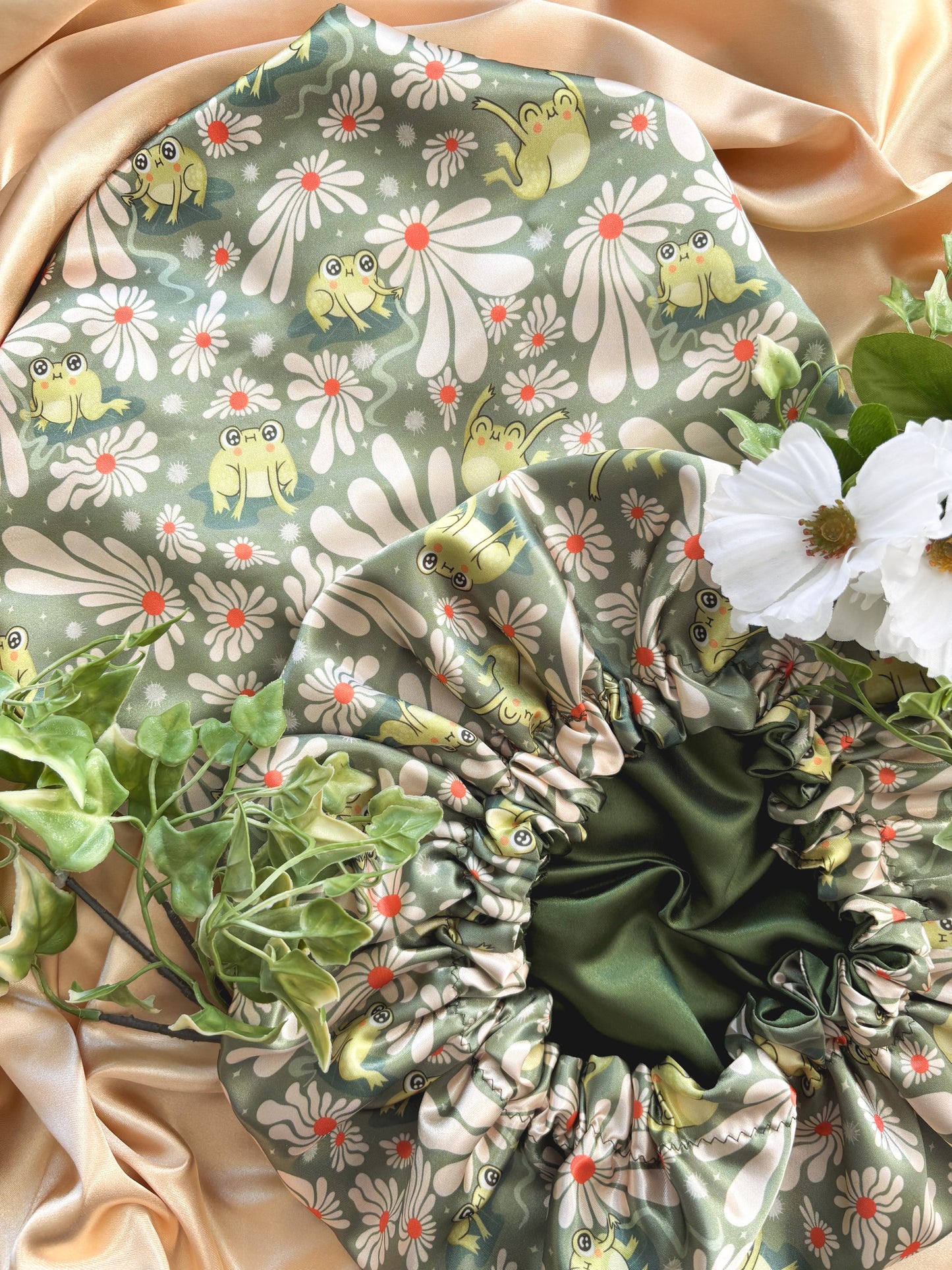 Hoppy To Be Here Satin Bonnet