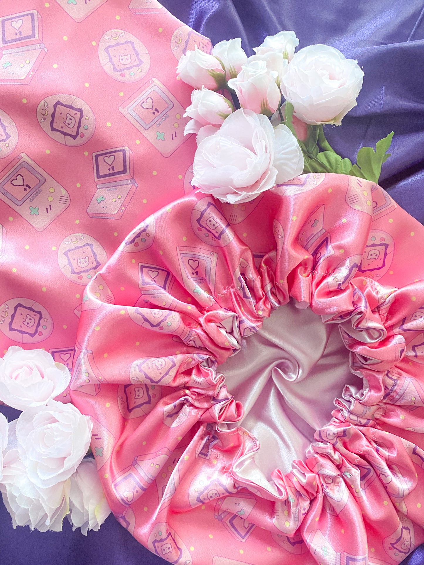 Pastel Gamer Satin Bonnet