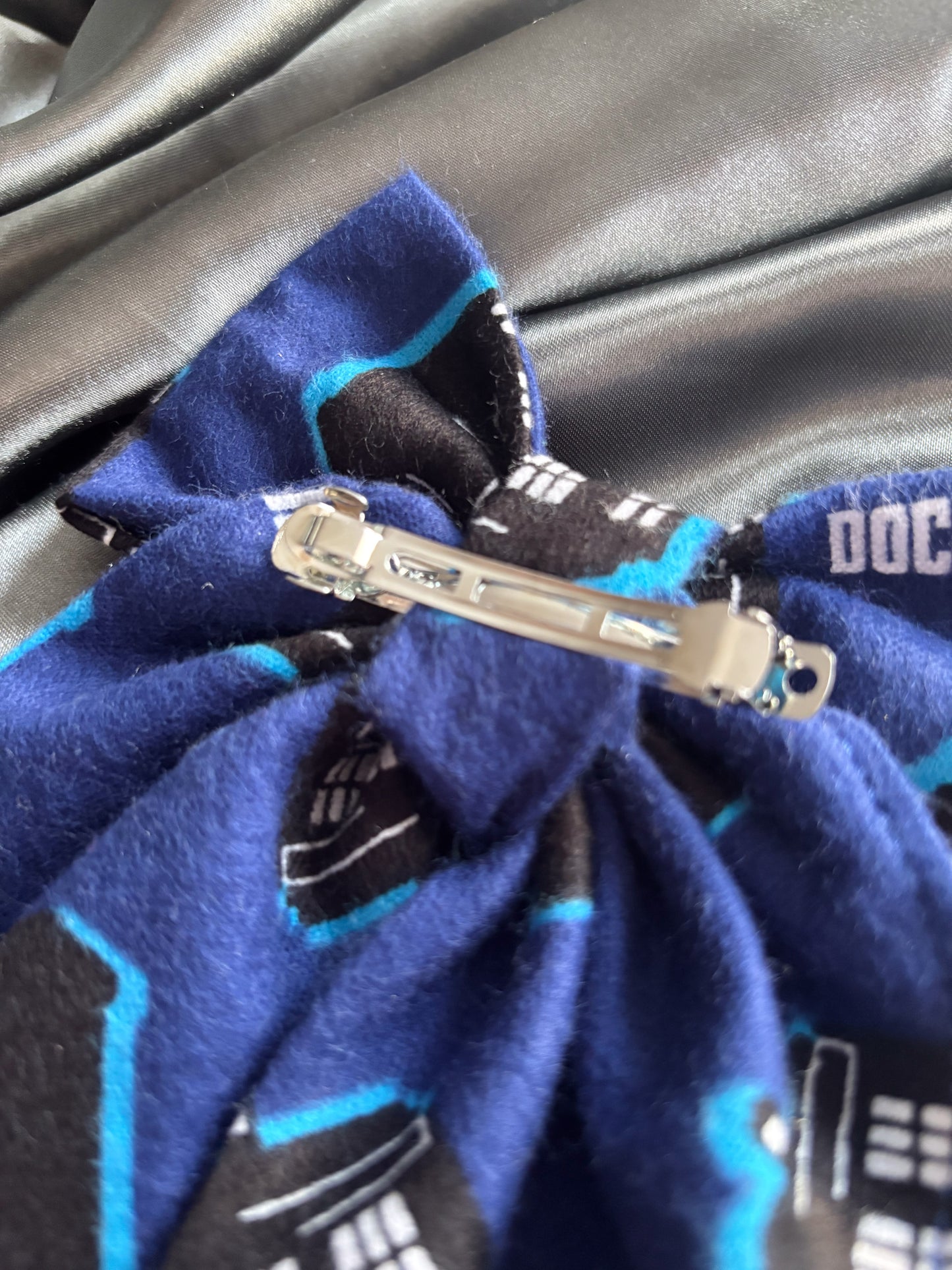 Police Box Medium Flannel Hair Bow
