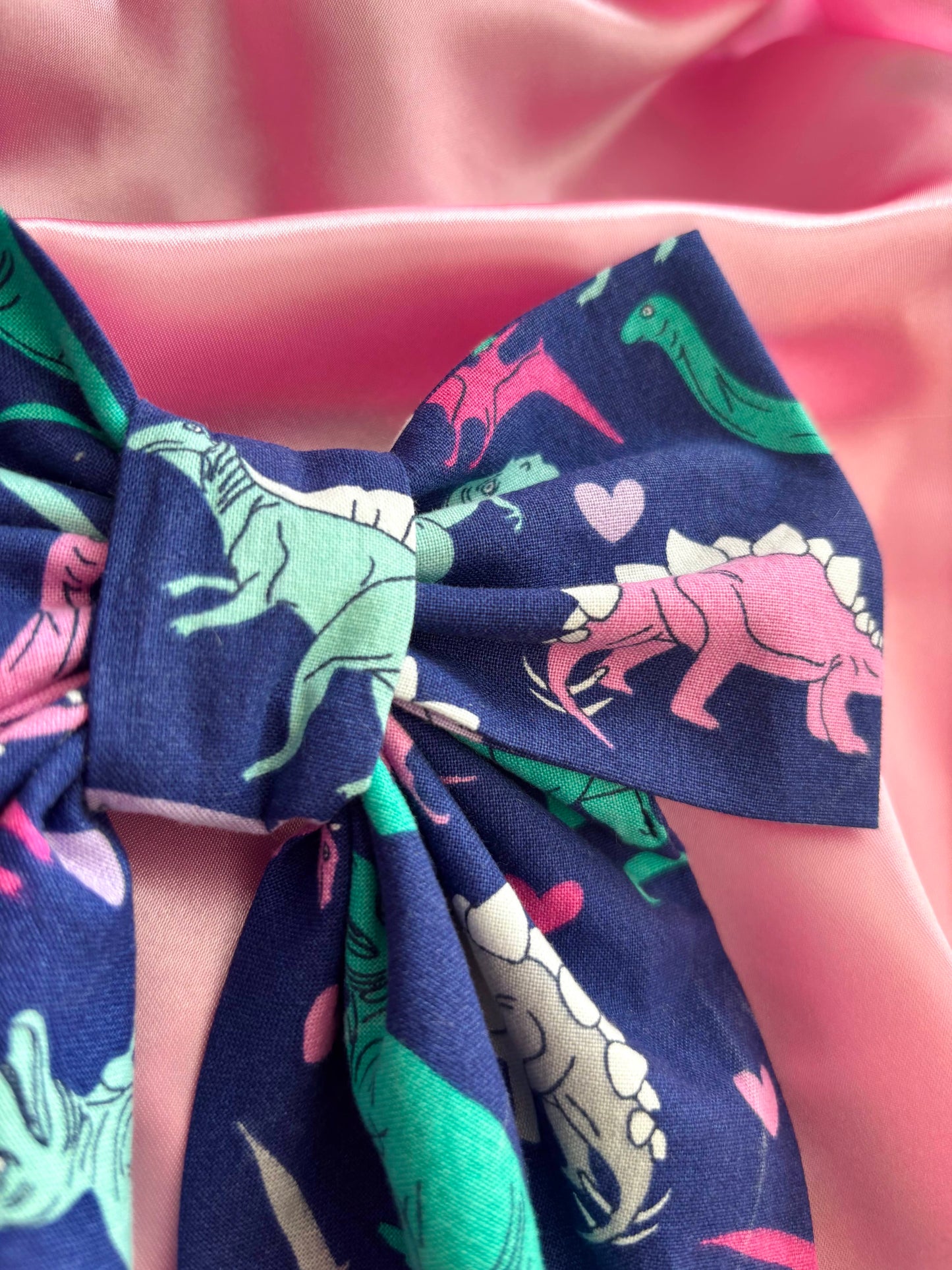 Rawr Means I Love You In Dinosaur Cotton Hair Bow (Large)