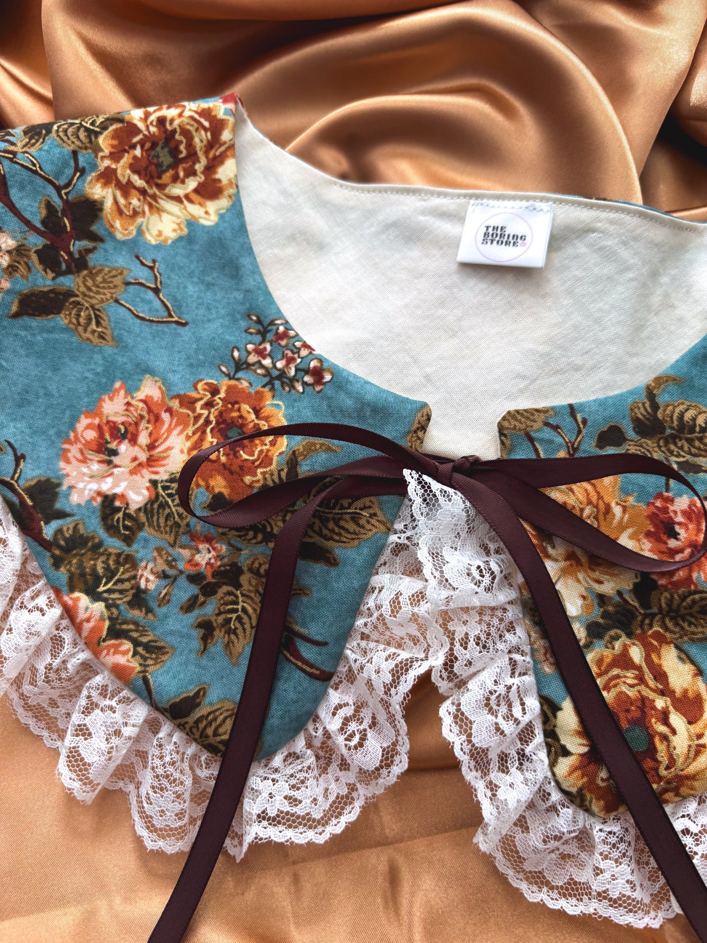 FTRBTB Reversible Collar #2: Blue Gilded Roses