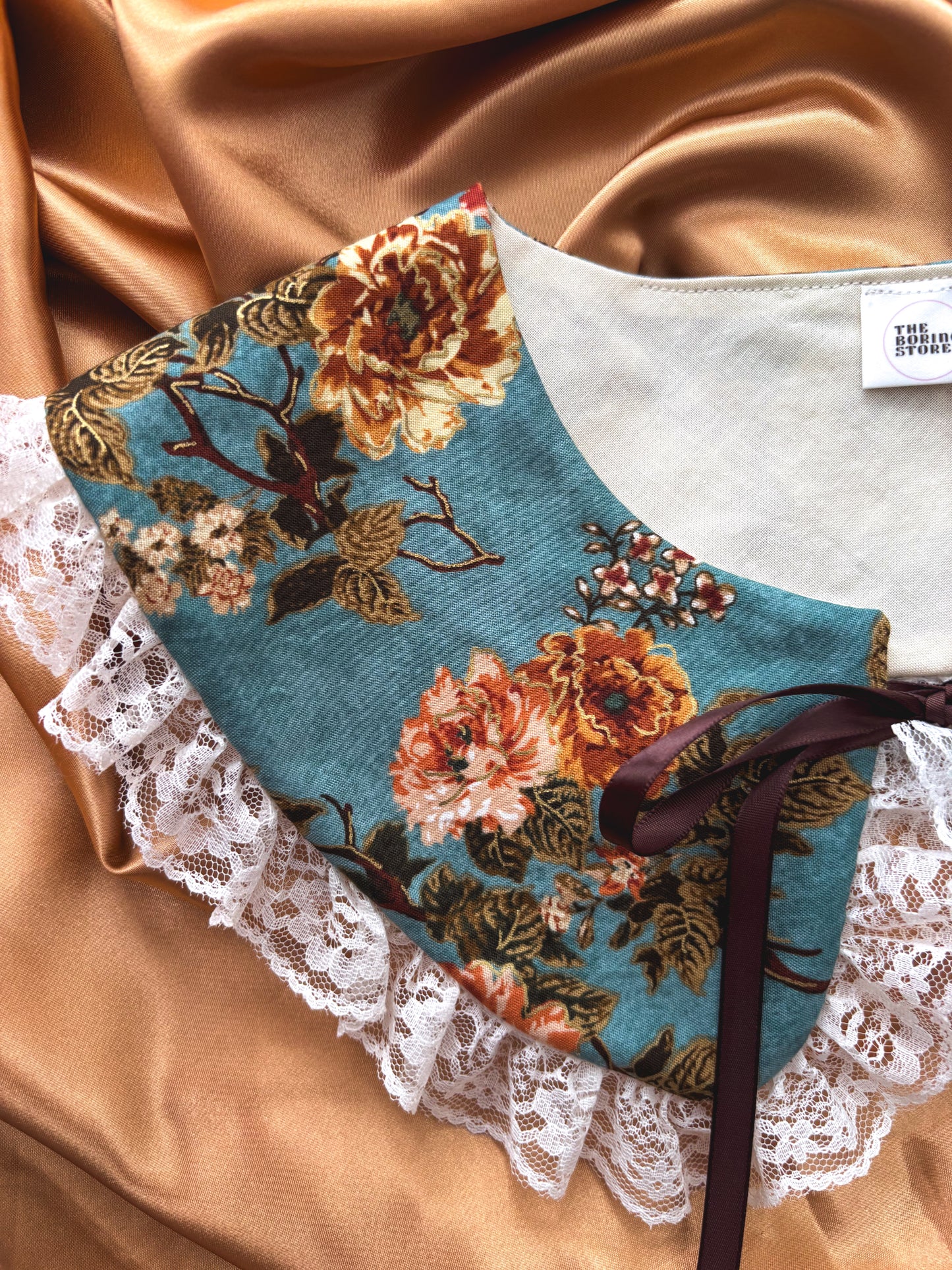 FTRBTB Reversible Collar #2: Blue Gilded Roses