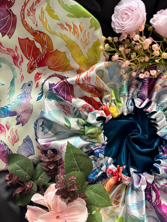 Tongues of Rainbow Fire Satin Bonnet