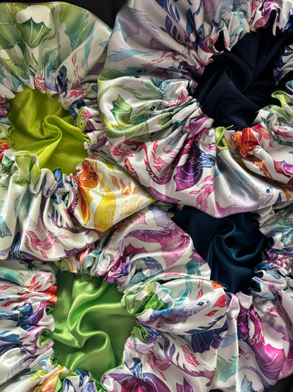 Tongues of Rainbow Fire Satin Bonnet