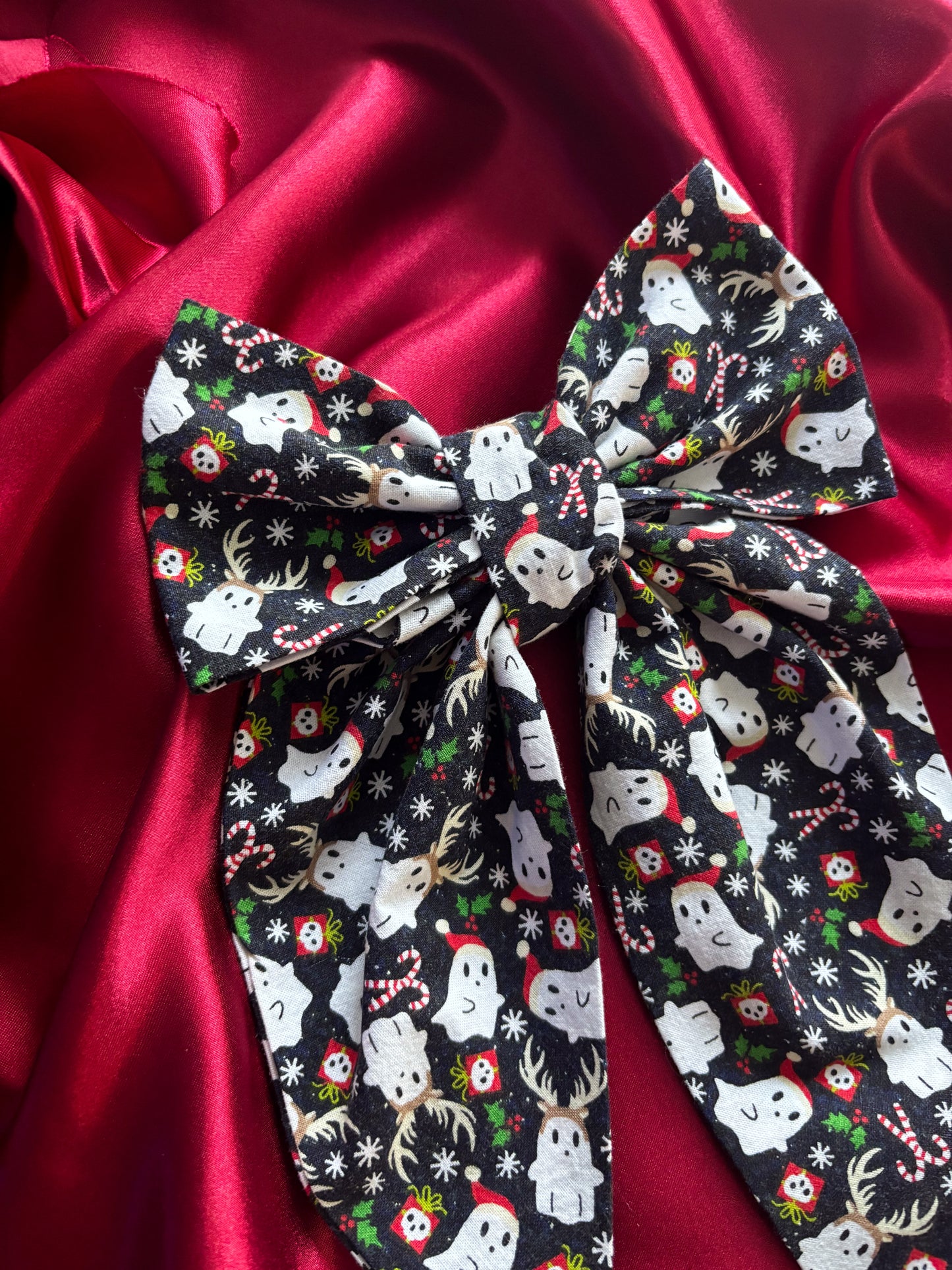 Holiday Spirits Hair Bow (LARGE)