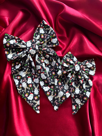 Holiday Spirits Hair Bow (LARGE)