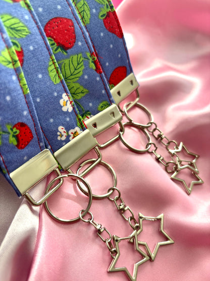 Strawberry Field 4Eva Fabric Wristlet Keychain