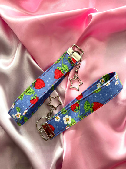 Strawberry Field 4Eva Fabric Wristlet Keychain