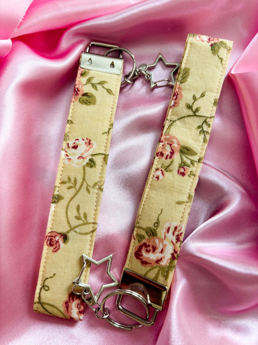 Vintage Roses Wristlet Keychain