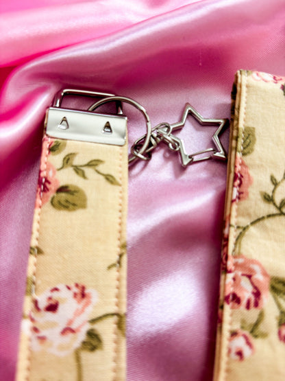 Vintage Roses Wristlet Keychain