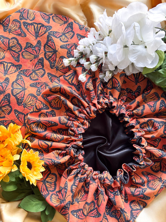 Butterfly In The Sky Satin Bonnet