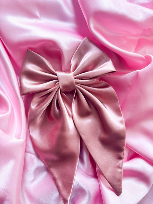 Dusty Rose Medium Satin Hair Bow