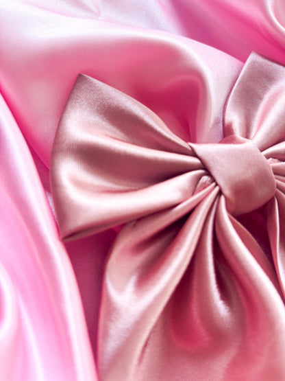 Dusty Rose Medium Satin Hair Bow