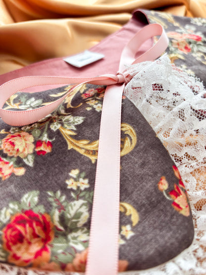 FTRBTB Reversible Collar #1: Brown Gilded Roses