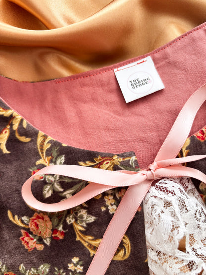 FTRBTB Reversible Collar #1: Brown Gilded Roses