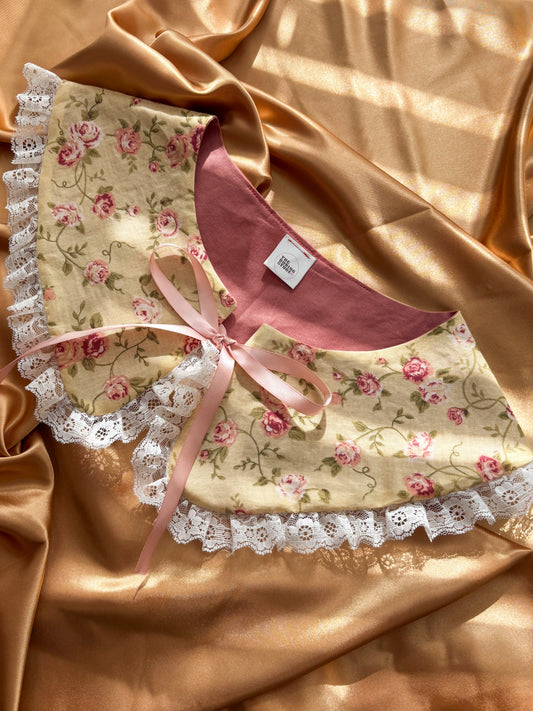 FTRBTB Reversible Collar #5A: Vintage Rose & Cream Lace