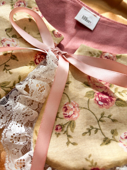 FTRBTB Reversible Collar #5A: Vintage Rose & Cream Lace