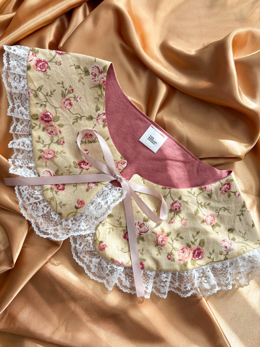 FTRBTB Reversible Collar #5B: Vintage Rose & Cream Lace (2)