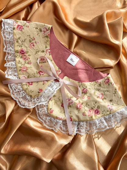 FTRBTB Reversible Collar #5B: Vintage Rose & Cream Lace (2)