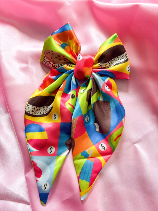I Scream U Scream Medium Satin Hair Bow