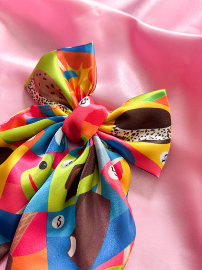 I Scream U Scream Medium Satin Hair Bow