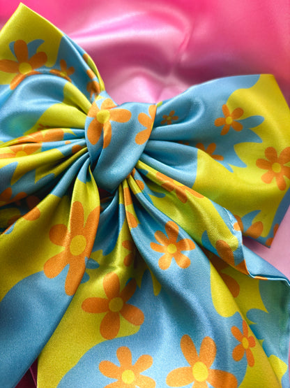It's A Mystery Large Satin Hair Bow
