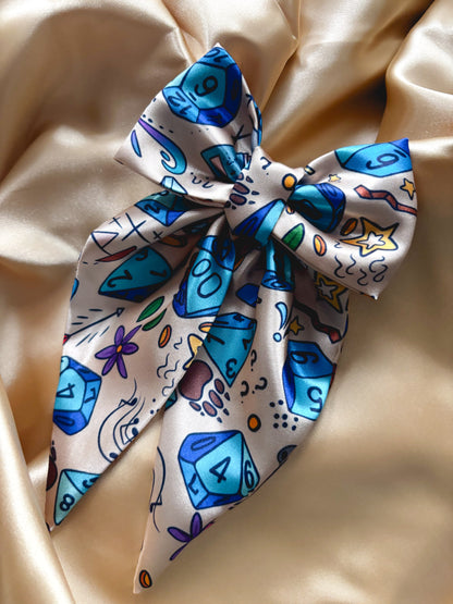 Roll of the Dice Medium Satin Hair Bow